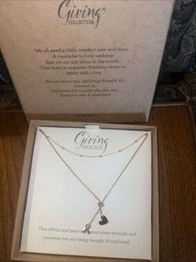 Demdaco Gold Double-Layer Necklace with Heart Charms